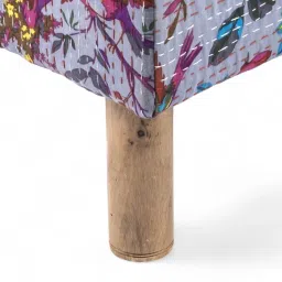 Ikiriya Verona Printed Brown & Blue Wood Stool image 4