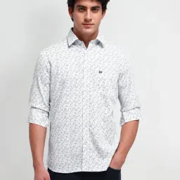 Arrow Sport Off White Cotton Slim Fit Floral Print Shirt-picture-30