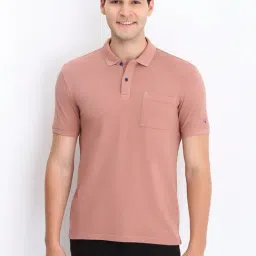 Allen Solly Peach Cotton Regular Fit Polo T-Shirt-picture-29