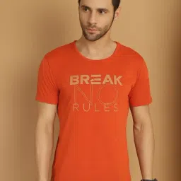 Vimal Jonney Rust Regular Fit Printed Crew T-Shirt-picture-31