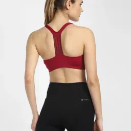 Adidas Maroon Non Wired Padded TRN MS BETTER Sports Bra image 2