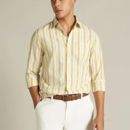 Dockers Yellow Straight Fit Striped Shirt image 4