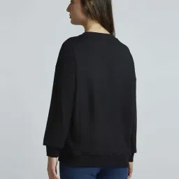 Pepe Jeans Black Cotton Embellished Sweatshirt image 2