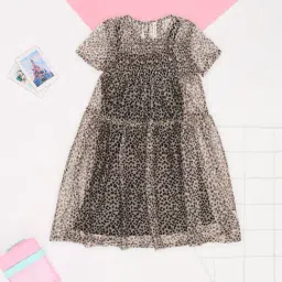 Pantaloons Junior Girls Beige Dress-image-5