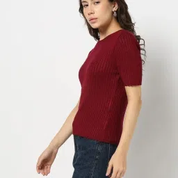 GAP Red Slim Fit Solid Top image 4