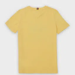Tommy Hilfiger Kids Yellow Cotton Regular Fit Logo Printed T-Shirt image 2