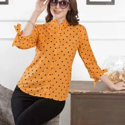 SELVIA Yellow & Black Printed Shirt image 4