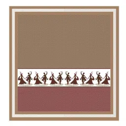 JaipurFabric Maroon & Brown Cotton 280 TC Divine Dance King Size Bedsheet with 2 Pillow Covers image 4