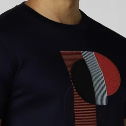 Van Heusen Navy Slim Fit Printed T-Shirt image 4