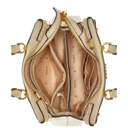 GUESS Beige Embroidered Satchel image 4