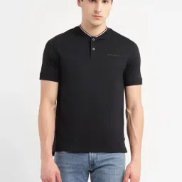 Levi's Black Slim Fit Henley T-Shirt-image-0