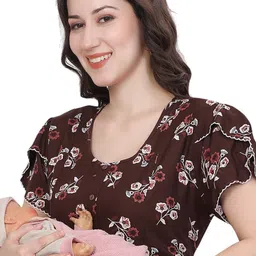 Ms.Lingies Women Maternity Printed Nightdress image 5