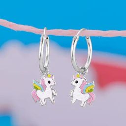 GIVA 92.5 Sterling Silver Colourful Unicorn Kids Drop Earrings-picture-26