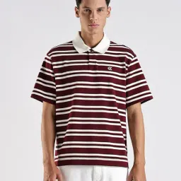 CALVIN KLEIN Red Striped Relaxed Fit Cotton Polo T-Shirt-picture-39