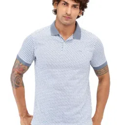 Park Avenue Grey Slim Fit Printed Polo T-Shirt-picture-15