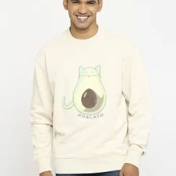 Basics White Cotton Comfort Fit Printed Sweatshirt-picture-40