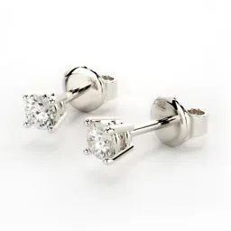 VALANOVA BIS Hallmarked 18K White Gold Diamond Studded Earrings 0.91 gms image 3