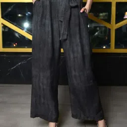 Odette Grey Printed Flared Pants-image-0