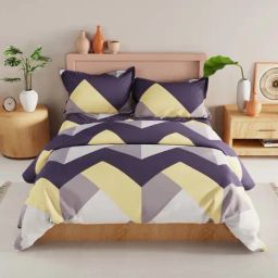 Bianca Aventine Grey & Beige Microfibre 192 TC Double Comforter & Bedsheet with Pillow Cover-picture-22