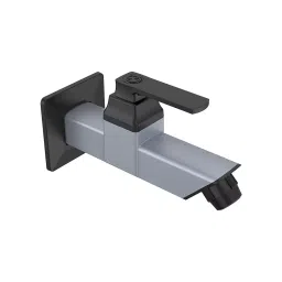 RN PTMT Long Body Bib Tap with Flange Wall Mount Metallic Grey & Black 20 mm Faucet Hole, RNABH09B33-picture-11