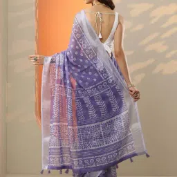 Libas Lavender Regular Fit Printed Saree With Unstitched Blouse image 2