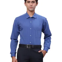 Park Avenue Blue Cotton Slim Fit Shirt-picture-15