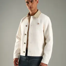 Tommy Hilfiger White Cotton Comfort Fit Jacket image 3