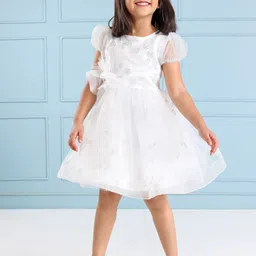 mark & mia Mark and Mia Girls Round Neck Fit and Flare Dress-picture-23