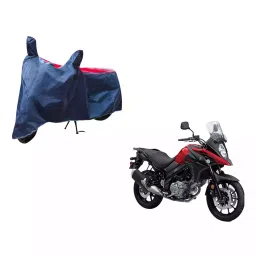 Auto Pearl Waterproof Two Wheeler Cover For Suzuki V Strom 650 (Red & Blue)-picture-23