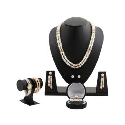 Sri Jagdamba Pearls White & Pink Alloy Necklace Set Combo-picture-36