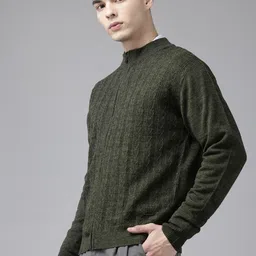 Park Avenue Self Design Front-Open Sweater image 4