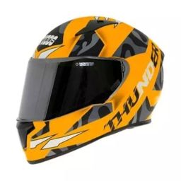 Studds N9 Neon Orange Xtra Large (600 mm) Full Face Helmet, Thunder D7 Decor-picture-5
