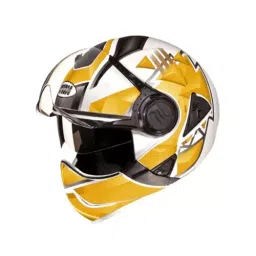 Studds DOWNTOWN D3 DECOR WHITE (600 mm) X Large Full Face Flip-Up Helmet, D3 WHITE N5 image 1