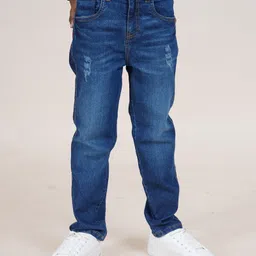 Kiddopanti Denim Solid Jeans - Dark Blue-picture-19