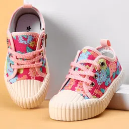 Cute Walk by Babyhug Lace up Closure Casual Shoes with Floral Print - Pink-picture-21