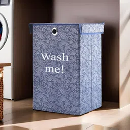 Kuber Industries  White & Navy Blue 4 Pieces Printed Foldable Laundry Bags-image-51