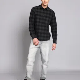 TRIGGER Men Slim Fit Checked Casual Shirt image 5