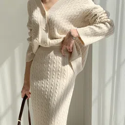 bebe V-Neck Top With Skirt image 3