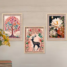 walllane Floral Wall Art With Frame Home Decor Wall Painting For Living Room Office Bedroom-picture-12