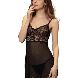 Women Deep Neck Babydolls with Briefs-image-15