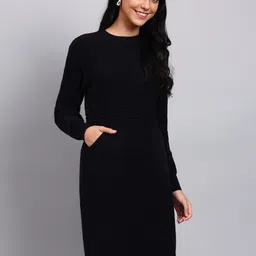 MODKLINE WITH MK Self Design Bodycon Knee Length Dress image 2