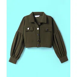 Ollington St. Waffle Set of Full Sleeves Jacket & Cargo Joggers - Dark Green image 5