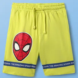 Pine Kids Marvel Terry Knit Half Drop Shoulder Sleeves Cut & Sew Oversized T-Shirt & Shorts Set With Spider-Man Graphics - Multicolor image 5