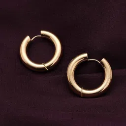 PALMONAS 18KT Gold Plated Stainless Steel Classic Hoop Earrings-picture-36
