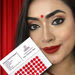 PERPAA Premium Kumkum Set Of 16 Round Stick On Bindi Book- ,Red 04 ,Black 05 ,Dark Maroon 06 ,Light Maroon 7.5 image 2