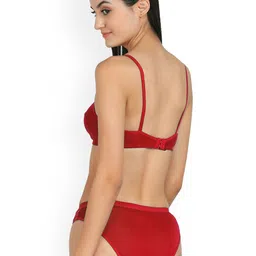 PIBU Pack Of 3 Cotton Non Padded Bra & Mid-Rise Brief image 4