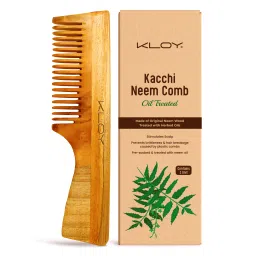 KLOY Oil Treated Kacchi Neem Wide Tooth Comb image 1