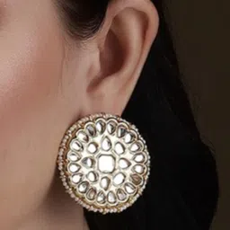 DUGRISTYLE Gold Plated Kundan Studs-image-30