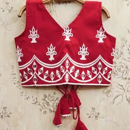 Sangria Girls Embroidered Thread Work V-Neck Flared Lehenga With Choli image 3