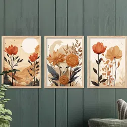 walllane Floral Wall Art With Frame Home Decor Wall Painting For Living Room Office Bedroom-picture-37